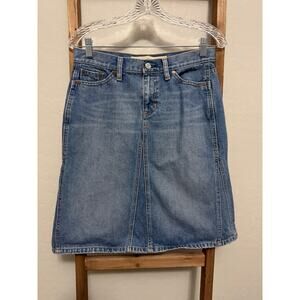 Gap Jean - Vintage Y2K Blue Jean Denim Midi Skirt Medium Wash - size 4